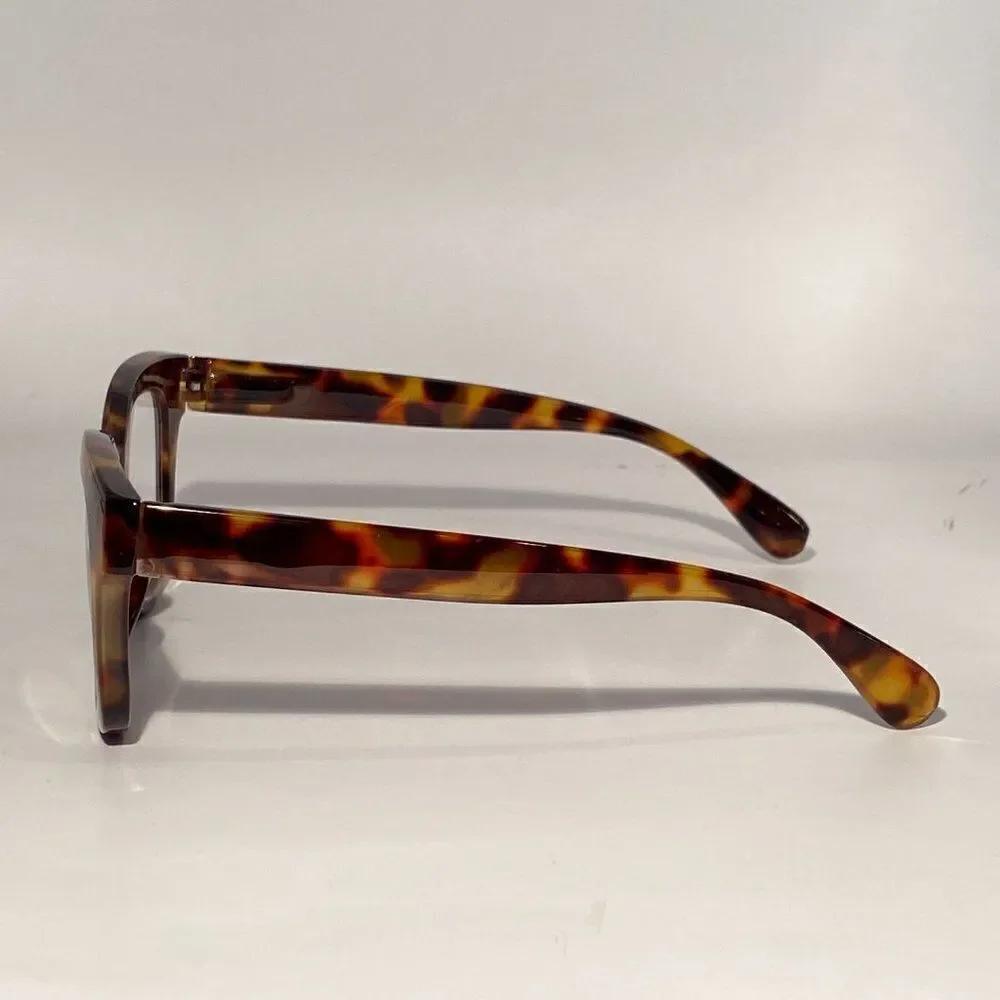 0816 Mona Reading Glasses 1.25 Brown Tortoise Readers Rounded Square Frame NWT